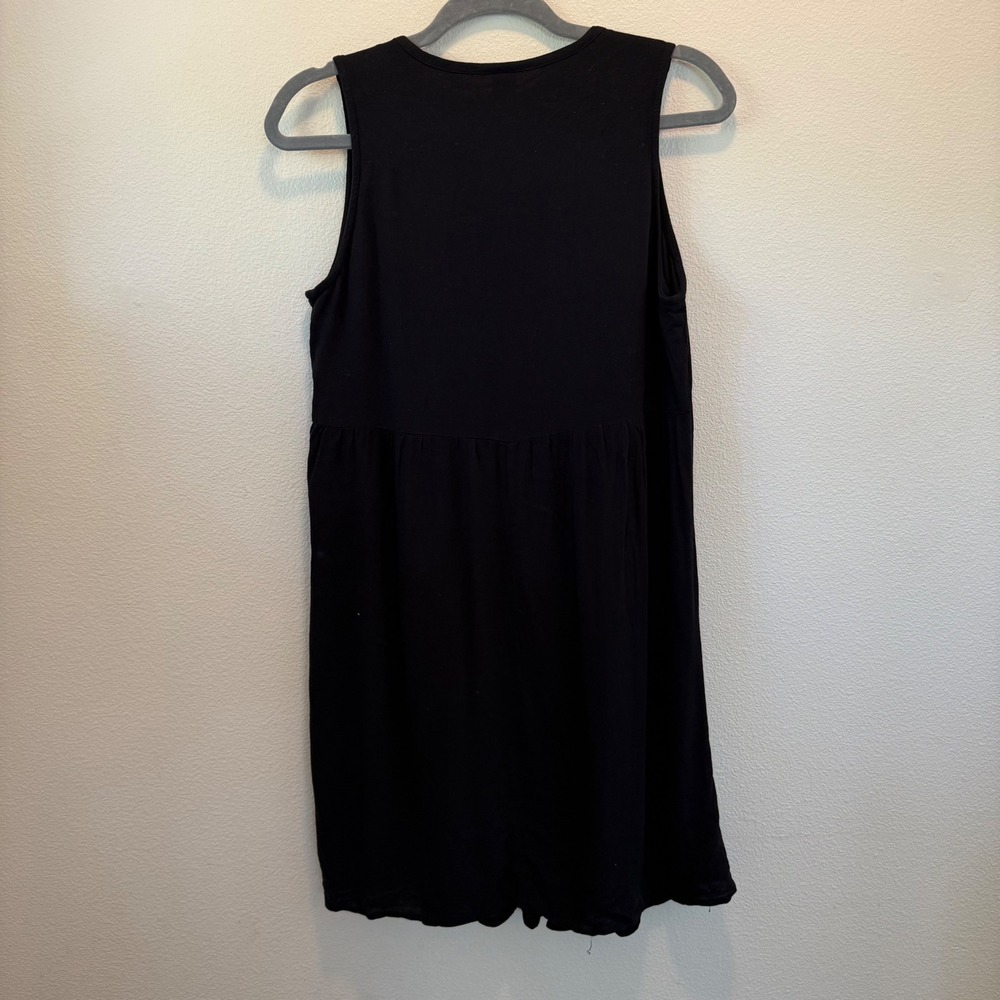 Old Navy Women's Black Sleeveless Dress Pleated V Neck Size M Casual‎ - Picture 7 of 11